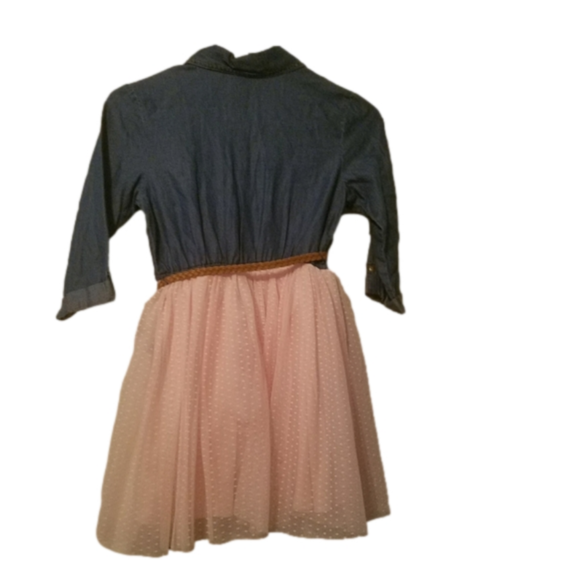 Girls denim amd pull tulle dress - Picture 2 of 3